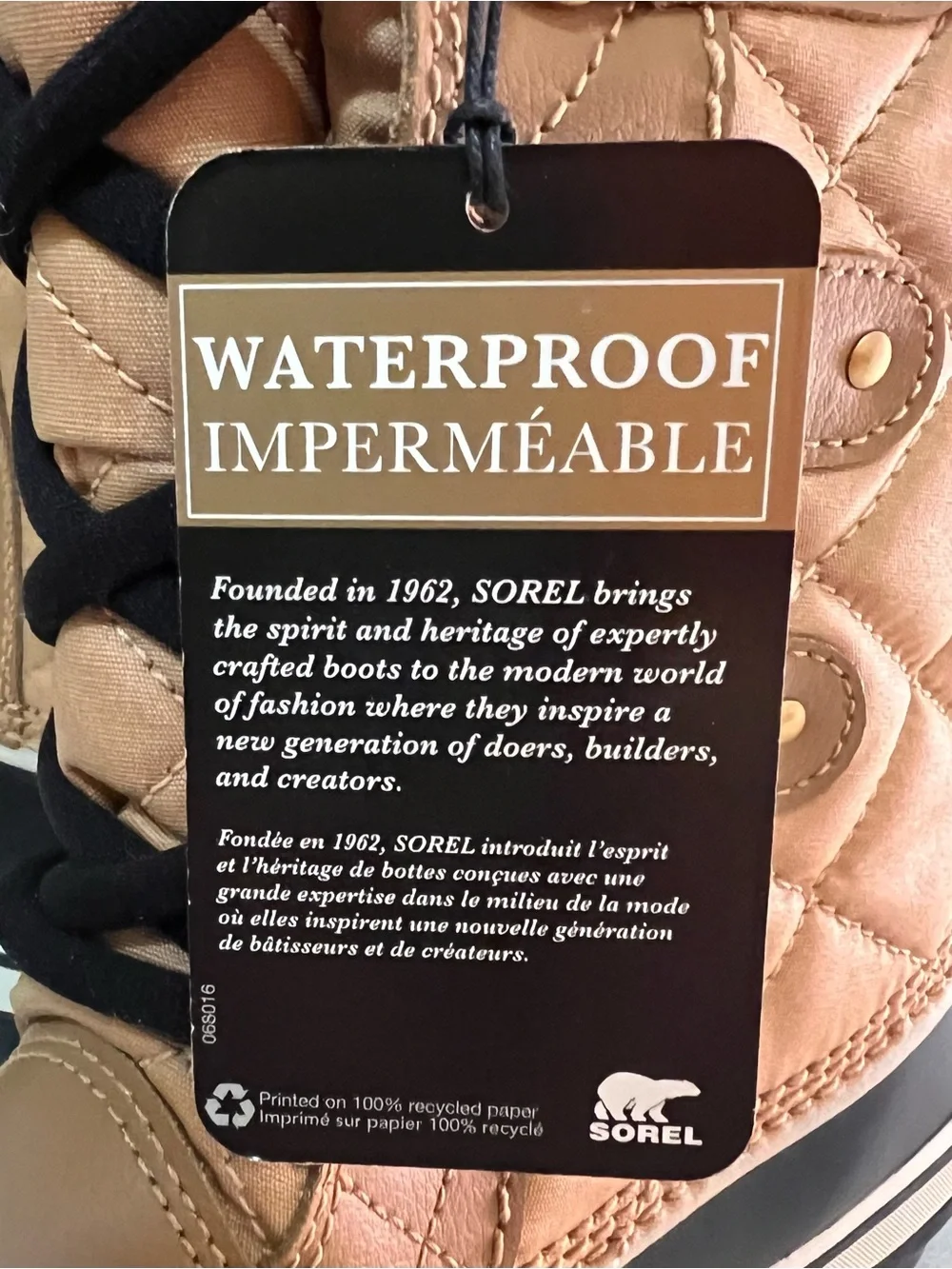 Sorel Tofino Cate Lace-Up Snow Boot for Women - Curry/Black, Size 9.5